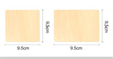 Blank wooden sublimation blanks, square and rectangular, 9.5cm, for laser engraving.