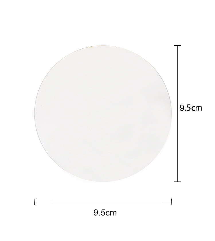 Blank round sublimation disc, 9.5cm diameter, ideal for printing or laser engraving