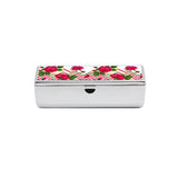 Rectangular metal sublimation blank case with floral and chevron pattern lid for laser engraving
