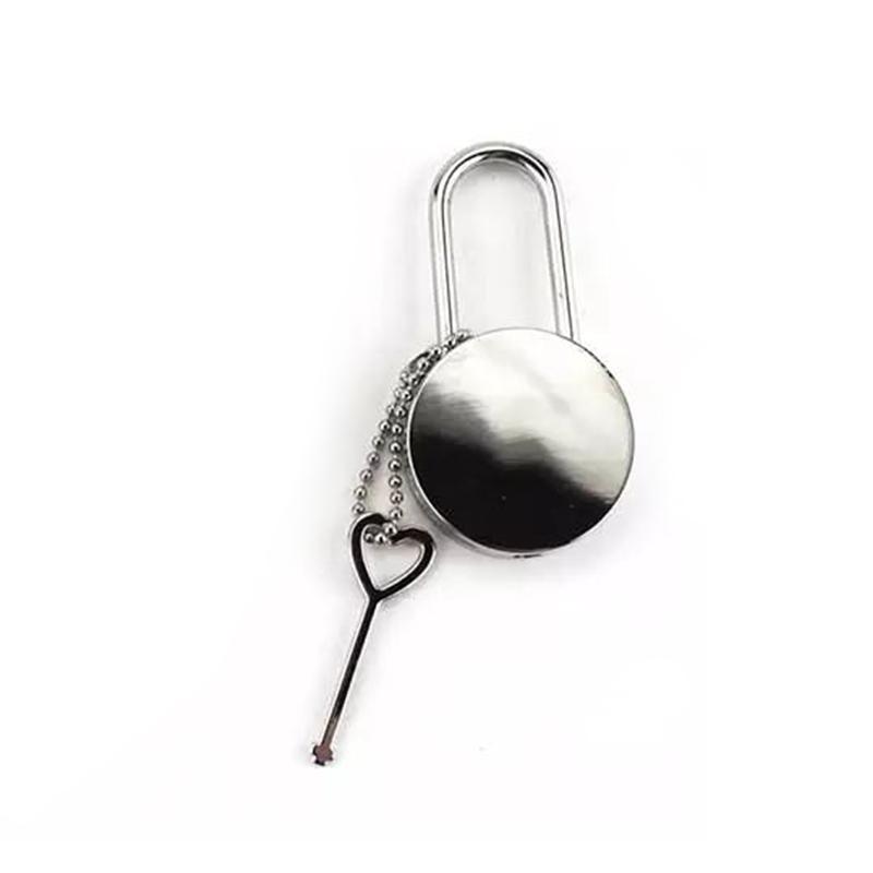 Blank metal padlock with heart-shaped key for sublimation or laser engraving crafts