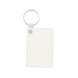 Blank rectangular keyring for sublimation and laser engraving on white background