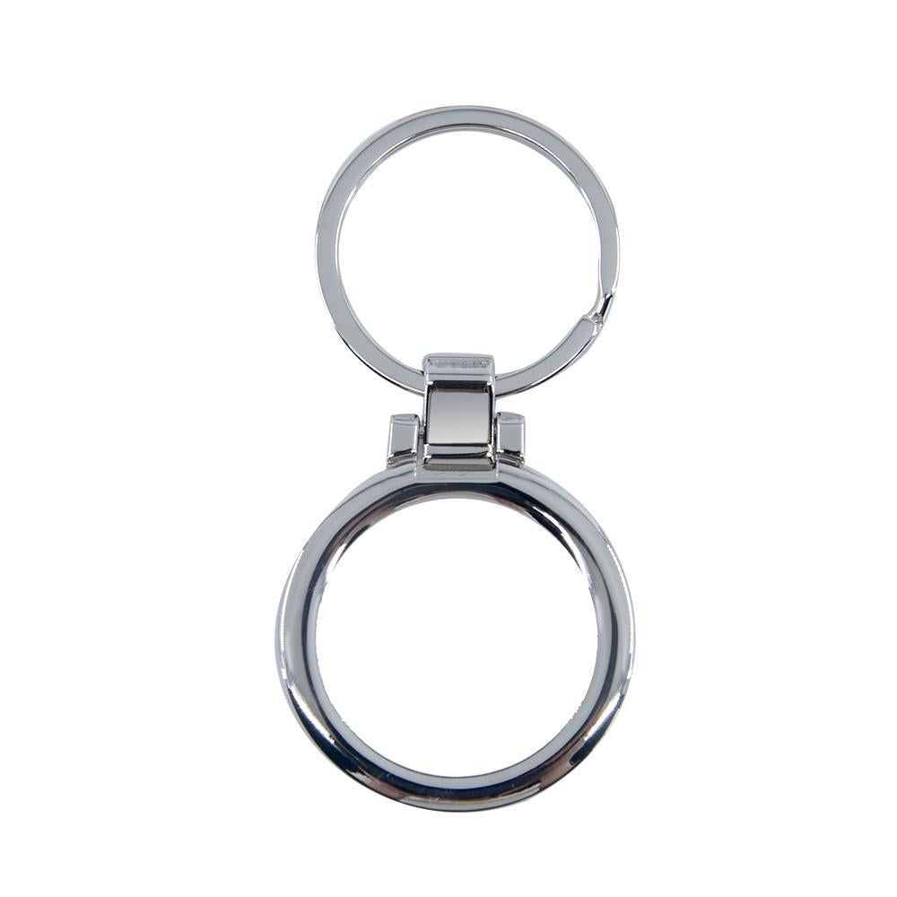Blank metal keyring for sublimation or laser engraving customization on white background