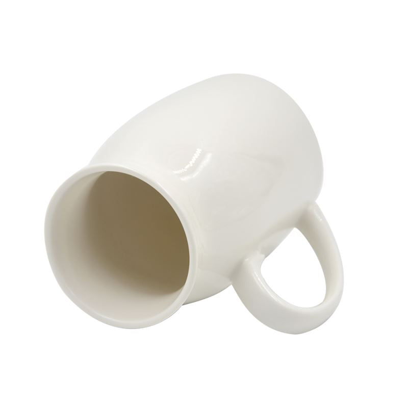 Angled top view of Milk Jug Small 300ml highlighting its wide opening and glossy surface, ideal for custom photo glass serveware in kitchens.