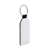 Blank rectangular keychain for sublimation and laser engraving on white background