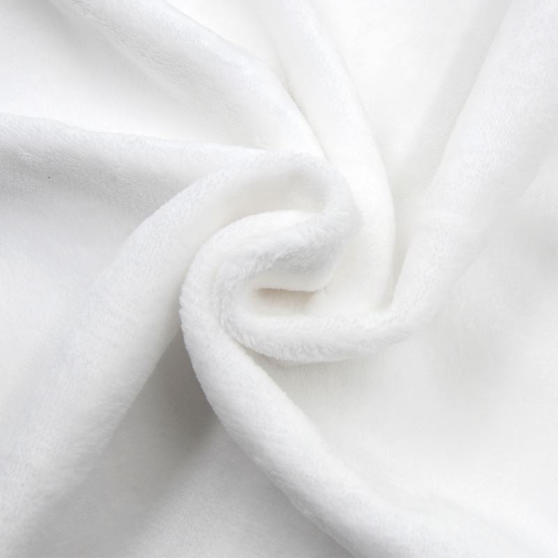 Close-up of white sublimation blank fabric, ideal for printing or laser engraving.