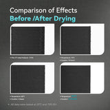 SUNLU FilaDryer E2 comparison of 3D printing filament surface quality before and after drying at various temperatures and durations.