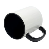11oz white sublimation mug blank with black inner and handle for printing or laser engraving