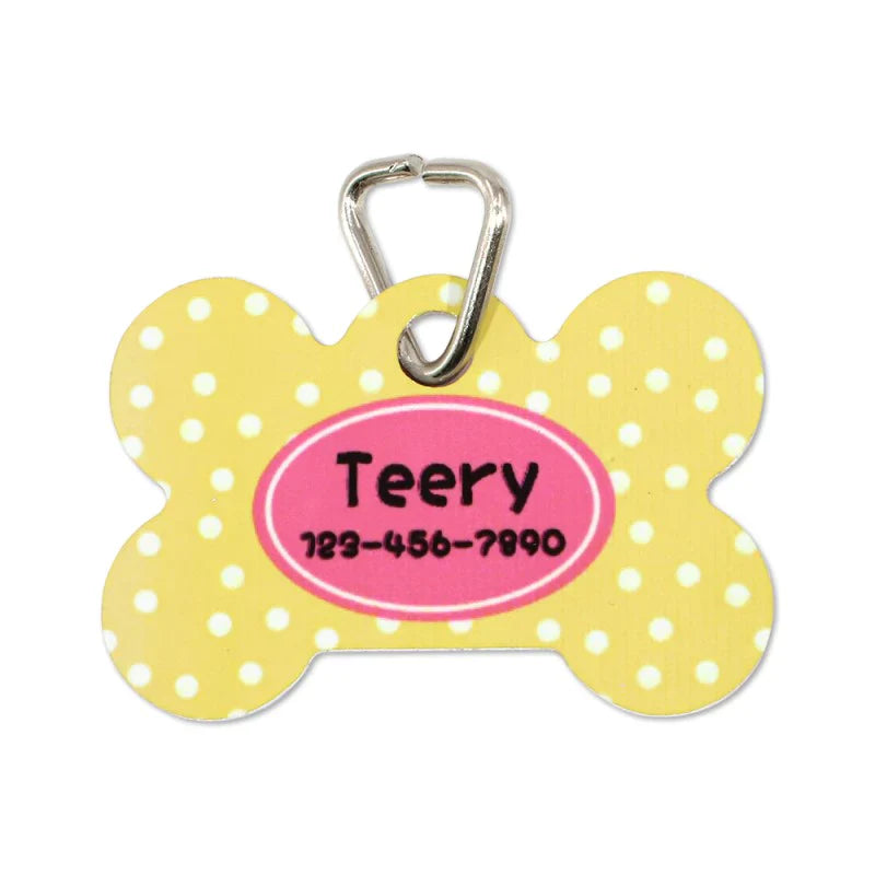 sublimation Double Side Printable Aluminium Pet Tag Bone Shape