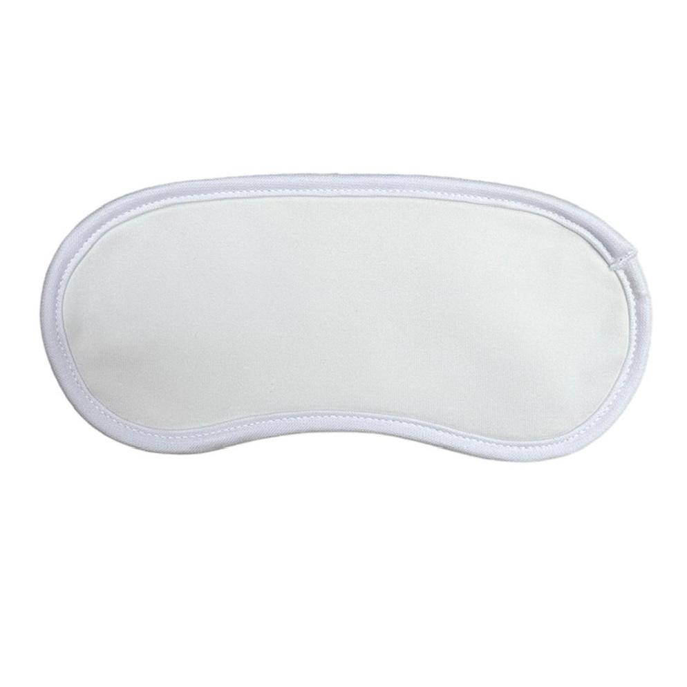 Sublimation blank eye mask 18 x 8 cm in soft white neoprene, ideal for custom printing and personal care use in sleeping aids.