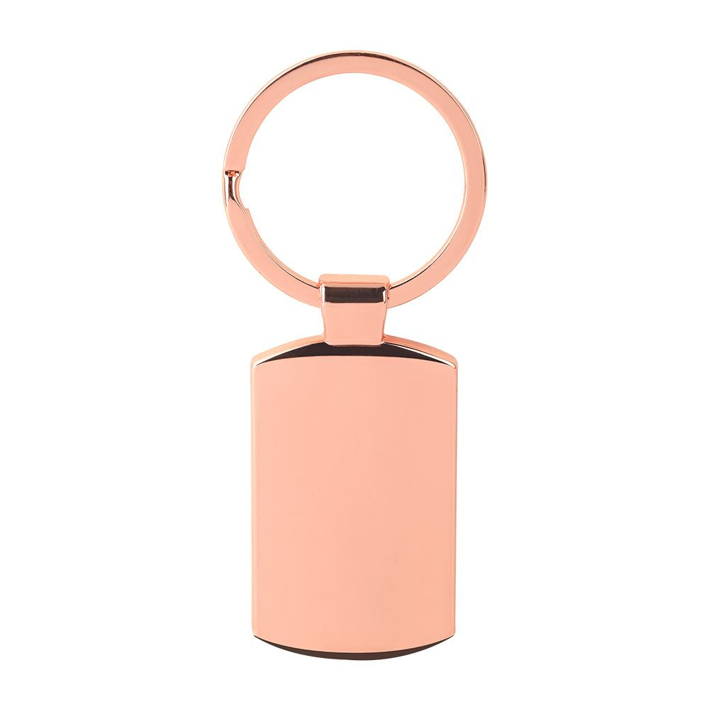 Sublimation blank rose gold oblong keyring