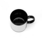 Blank black and white sublimation mug for heat press printing and laser engraving