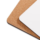 Blank cork-backed board for sublimation printing and laser engraving