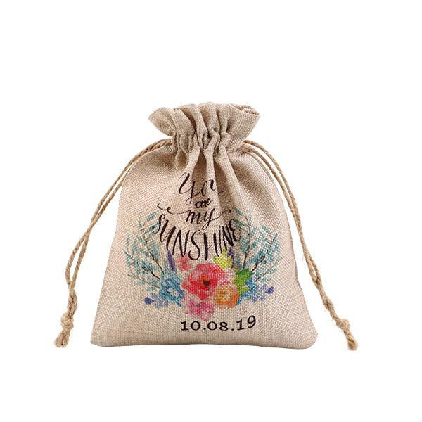 sublimation blank Faux Burlap Drawstring Bag - 17 x 21 cm