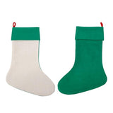 Blank sublimation Christmas stockings with green cuffs for heat press or laser engraving