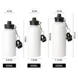 Aluminium Water Bottle 600ml White sublimation blanks