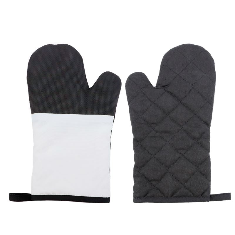 Black and white sublimation blank oven mitts for heat press or laser engraving crafts