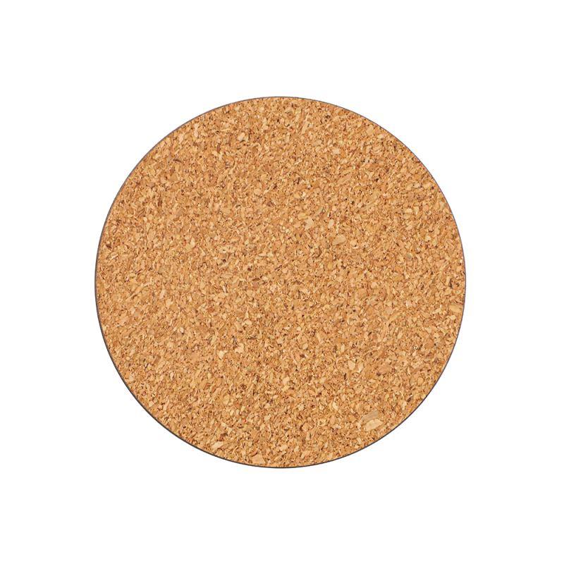 Round cork blank for sublimation or laser engraving on a white background