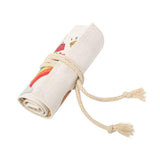 Rolled blank canvas pencil case with cord tie, ideal for sublimation or laser engraving