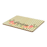 Personalized sublimation blank placemat with black stripes and floral design