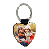 Heart-shaped sublimation blank photo keyring for custom printing and laser engraving