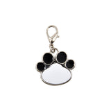 Blank paw print pet tag for sublimation and laser engraving with lobster clasp