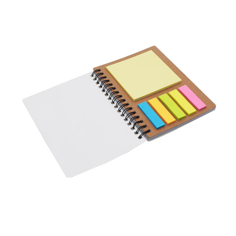 A6 - Sticky notepad - SubliFlex with colorful adhesive tabs and yellow sticky notes, ideal for reminders and daily planning in compact format.
