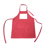 Red adult apron with front pocket, blank for sublimation or laser engraving