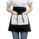 Black adult waist apron with front pocket, blank for sublimation or laser engraving