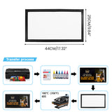Blank bar runner mat for sublimation printing, 44x25cm with transfer process steps shown