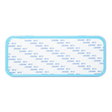 Blue rectangular metal tin blank for sublimation or laser engraving on white background