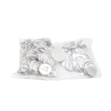 Bulk pack of 100x 58mm bottle opener keychain badge blanks, ideal for crafting custom keychains for events or branded merchandise.