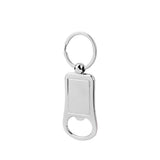 Blank metal bottle opener keyring for sublimation and laser engraving on white background