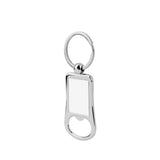 Blank metal keyring bottle opener for sublimation or laser engraving on white background