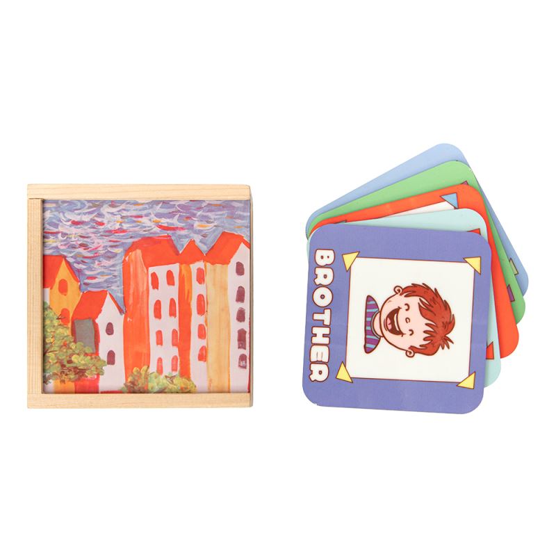 Blank sublimation coaster gift box with colorful coasters for sublimation and laser engraving
