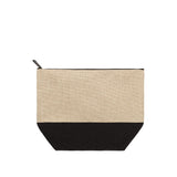 Dark Linen Cosmetic Bag With Black Base 18.5 x 24