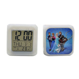 Digital LED alarm clock blank for sublimation or laser engraving, with cartoon graphic panel