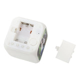 Sublimation blank digital LED alarm clock with open battery compartment and removable cover
