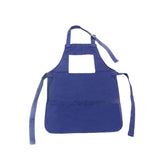 Blue kids sublimation blank apron with adjustable strap, ideal for printing or laser engraving