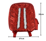 Kids red sequin backpack blank for sublimation or laser engraving, 30cm x 27cm, front view