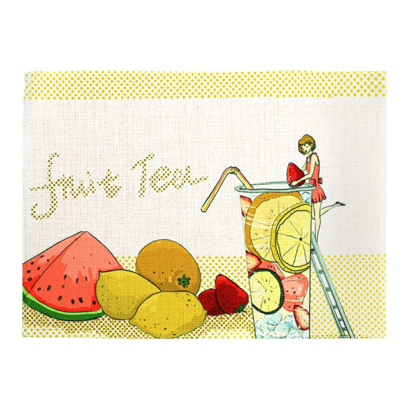 Linen dual layer placemat blank for sublimation or laser engraving, 20x28 cm, on white background