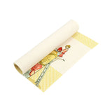Linen dual layer placemat for sublimation or laser engraving, partial yellow print, blank area visible