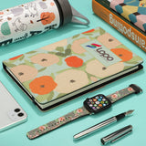 A6 linen notepad with floral cover, blank paper, ideal for sublimation or laser engraving.