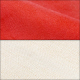Close-up of red linen and white textured fabric, suitable for sublimation and laser engraving.