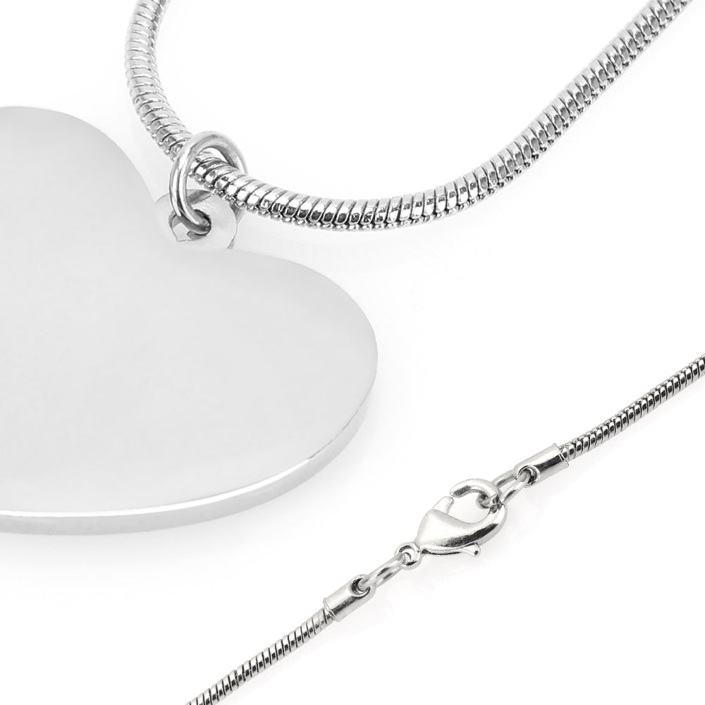 Blank silver heart necklace pendant with lobster clasp for sublimation or laser engraving