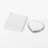 Blank heart-shaped pocket mirror for sublimation and laser engraving with white box