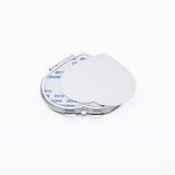 Blank heart-shaped pocket mirror for sublimation and laser engraving on white background