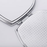 Heart-shaped silver pocket mirror blank, ideal for sublimation or laser engraving projects