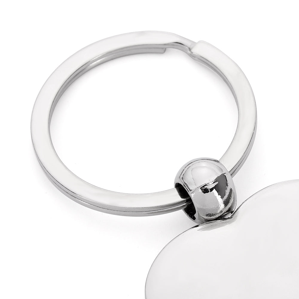 Blank metal heart keyring for sublimation or laser engraving on white background