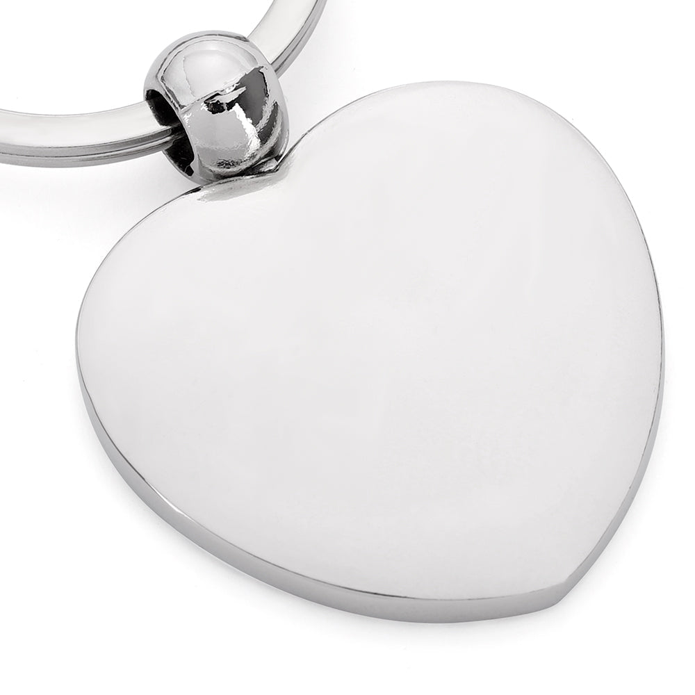 Blank heart-shaped metal keyring for sublimation or laser engraving