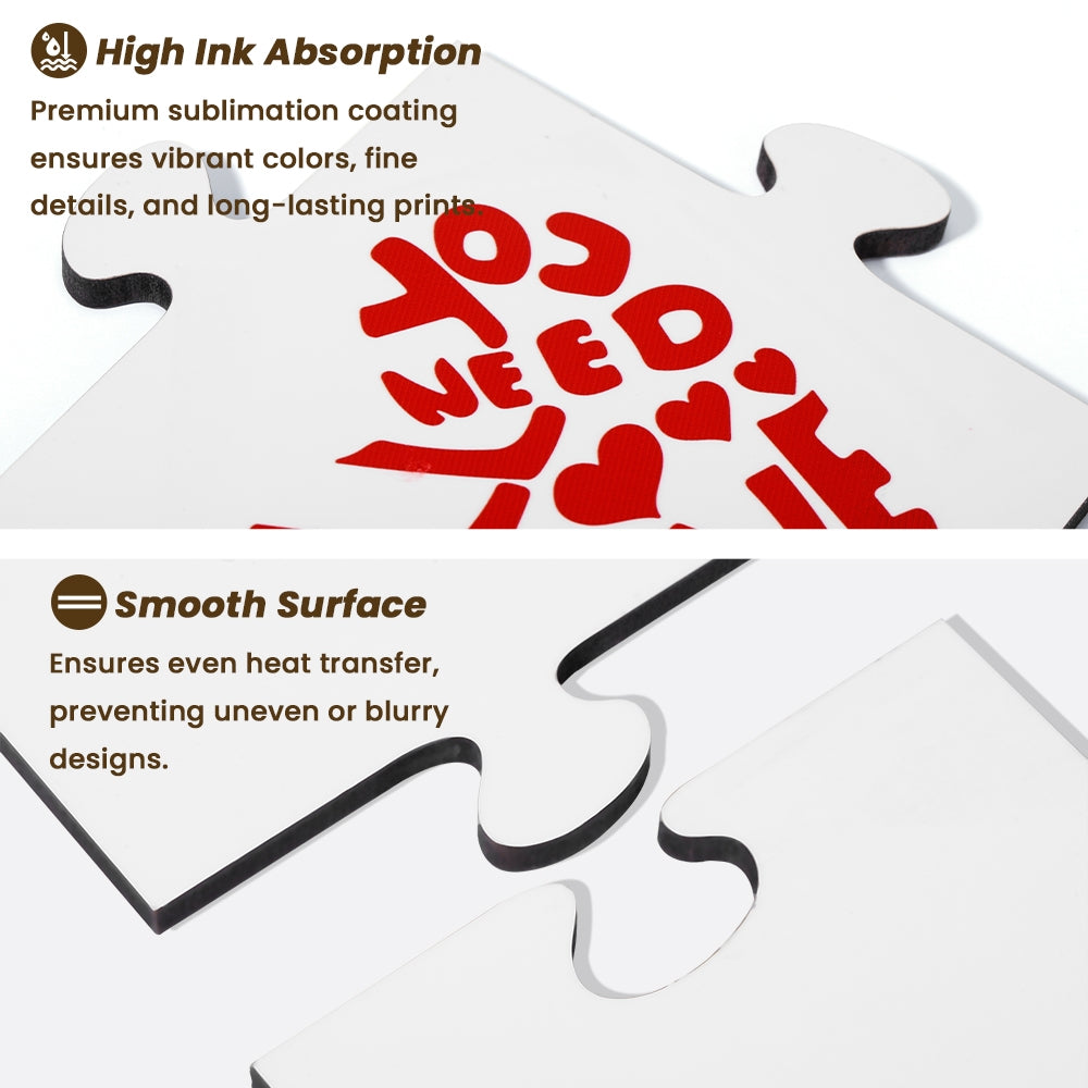 MDF Couple Coaster Set - Single Side Printable - 20 x 12cm x 5mm - 2pcs with high ink absorption and smooth surface for vibrant sublimation prints